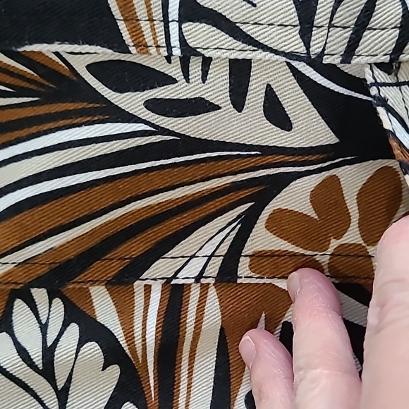 💥3for$12💥 Ruby Rd women's dark tropical floral denim jacket size 12 - Picture 4 of 6